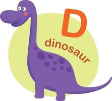 ilustração isolada do alfabeto letra d-dinossauro ilustração vetorial vetor