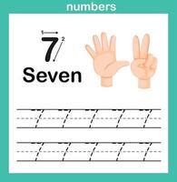 mão count.finger e number, number exercício ilustração vetorial vetor