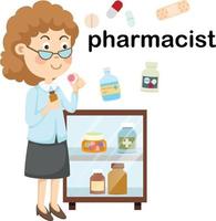 ilustração de pharmacist.vector de profissão. vetor