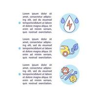 ícones de linha de conceito de fonte de energia limpa e segura com texto. modelo de vetor de página ppt com espaço de cópia. folheto, revista, elemento de design de boletim informativo. ilustrações lineares de combustível natural em branco