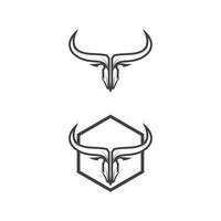 touro cabeça de búfalo vaca animal mascote logo design vector para esporte chifre búfalo animais mamíferos cabeça logo matador selvagem