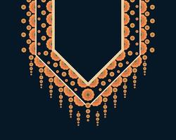 padrão oriental étnico geométrico. projeto de bordado de colar para têxteis, moda mulher, plano de fundo, papel de parede, roupas e embalagens. ilustração vetorial. vetor