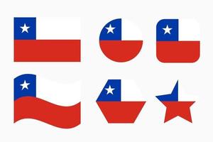 ilustração simples da bandeira do chile para o dia da independência ou eleição vetor