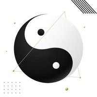 símbolo taijitu preto e branco yin yang em um fundo branco vetor
