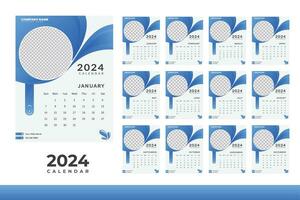 2024 calendário Projeto modelo, moderno calendário Projeto dentro o negócio estilo vetor