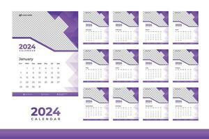 2024 calendário Projeto modelo, moderno calendário Projeto dentro o negócio estilo vetor