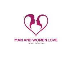 homem e mulher dentro amor logotipo Projeto moderno vetor modelo.