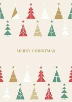 alegre Natal e feliz Novo ano cumprimento cartões, cartazes, feriado capas. moderno natal Projeto. Natal árvore, bola, decoração elementos. vetor desatado padronizar.