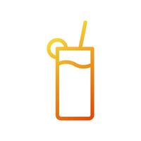 beber ícone gradiente amarelo laranja verão de praia símbolo ilustração. vetor
