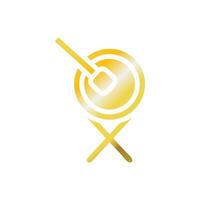 tambor ícone sólido gradiente dourado cor Ramadã símbolo ilustração perfeito. vetor