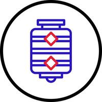 lanterna ícone linha arredondado vermelho azul cor chinês Novo ano símbolo perfeito. vetor