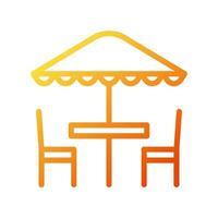 guarda-chuva ícone gradiente amarelo laranja verão de praia símbolo ilustração vetor