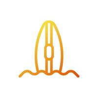 surfar ícone gradiente amarelo laranja verão de praia símbolo ilustração vetor