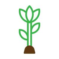 flor ícone duotônico verde Castanho cor Páscoa símbolo ilustração. vetor