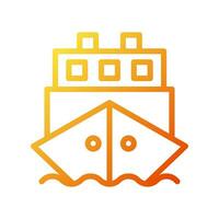 barco ícone gradiente amarelo laranja verão de praia símbolo ilustração vetor