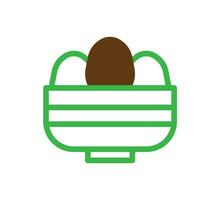 balde ovo ícone duotônico verde Castanho cor Páscoa símbolo ilustração. vetor