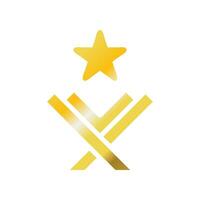 Alcorão ícone sólido gradiente dourado cor Ramadã símbolo ilustração perfeito. vetor