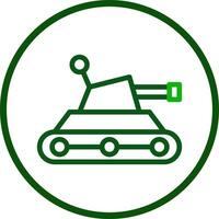 tanque ícone linha arredondado verde cor militares símbolo perfeito. vetor