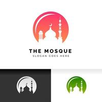 modelo de design da ilustração do vetor do logotipo da silhueta do ícone da mesquita