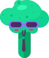 brócolis planta vegana emoji vetor de emoção feliz