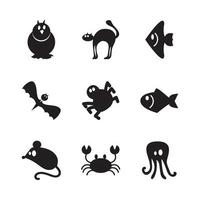 conjunto de ícones de animais vetor