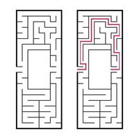 labirinto retangular, labirinto. um jogo interessante e útil para crianças em idade pré-escolar. um jogo de quebra-cabeça fácil. ilustração em vetor plana simples isolada no fundo branco. com a decisão certa.