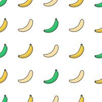 banana fruta desatado padronizar em uma branco fundo. fresco banana vetor ilustração