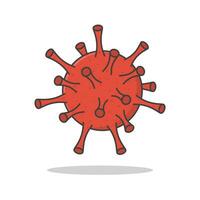 vírus célula vetor ícone ilustração. corona vírus plano ícone. covid-19