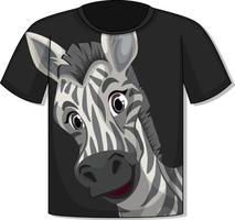 frente da camiseta com modelo de zebra vetor