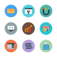 Conjunto de vetor SEO Search Engine Optimization Icons