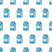 leite cartão caixas desatado padronizar em uma branco fundo. beber leite produtos tema vetor ilustração