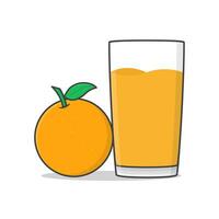 laranja suco com laranja vetor ícone ilustração. vidro do laranja suco plano ícone