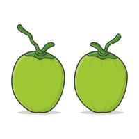 dois verde cocos vetor ícone ilustração. fresco jovem cocos ícone