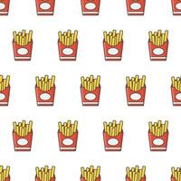 francês fritas desatado padronizar em uma branco fundo. velozes Comida tema vetor ilustração