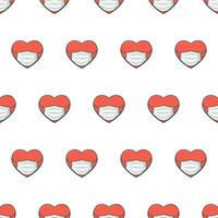 coração dentro médico mascarar desatado padronizar em uma branco fundo. saúde Cuidado tema vetor ilustração