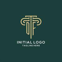 inicial df pilar logotipo, elegante e luxo lei empresa logotipo vetor