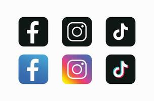 conjunto do social meios de comunicação logotipo dentro branco fundo. social meios de comunicação ícone conjunto coleção. vetor