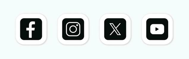 conjunto do social meios de comunicação logotipo dentro branco fundo. social meios de comunicação ícone conjunto coleção. vetor