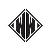 ww minimalista logotipo Projeto modelo vetor