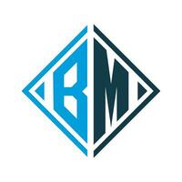 bm minimalista logotipo Projeto modelo vetor