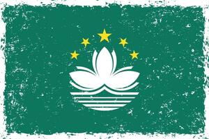 macau bandeira grunge angustiado estilo vetor