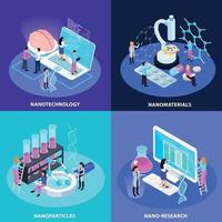 ilustração em vetor conceito design isométrico de nanotecnologia