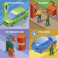 ilustração em vetor conceito de design de carros a carregar