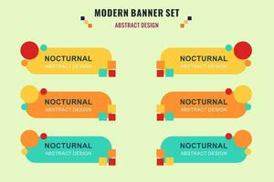 moderno abstrato vetor bandeira definir. plano geométrico forma com diferente cores e diferente estilo. modelo para rede ou impressão projeto, pronto para usar.