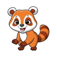 fofa pequeno vermelho panda desenho animado em branco fundo vetor
