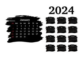 calendário para 2024 isolado em uma branco fundo vetor