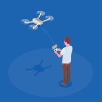 ilustração vetorial de composição de drones com controle remoto vetor