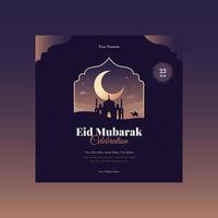 Vetor de modelo de design gráfico islâmico eid mubarak