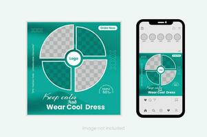 modelo de postagem em mídia social de venda de moda vetor