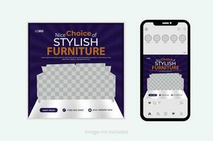 moderno mobília vendas criativo social meios de comunicação postar Projeto modelo. mobília venda quadrado postar projeto, editável bandeira Projeto vetor